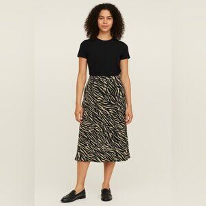 H&M Divided Zebra Print Midi Skirt - Women’s Size 12